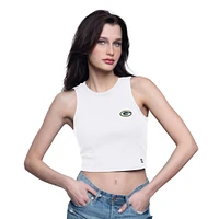 Women's Starter  White Green Bay Packers Show Up Cropped Tank Top