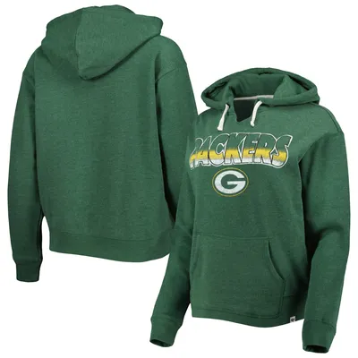 Women's New Era Green Green Bay Packers Foil Sleeve Pullover Hoodie