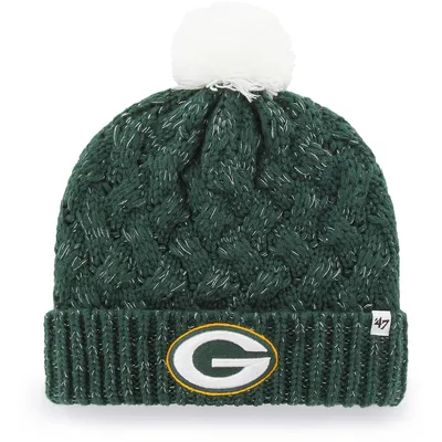 Women's '47 Green Green Bay Packers Fiona Logo Cuffed Knit Hat with Pom