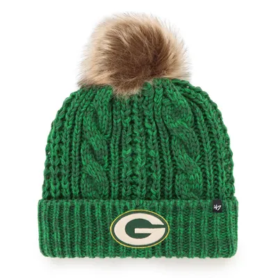 Green Bay Packers '47 Women's Logo Meeko Cuffed Knit Hat with Pom - Green