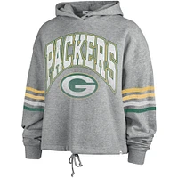 Women's '47 Heather Gray Green Bay Packers Upland Bennett Pullover Hoodie