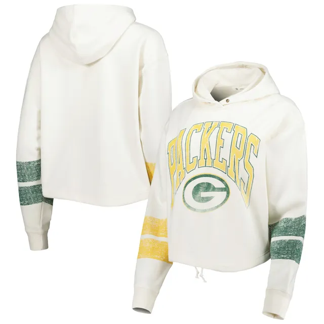 Women's Green Bay Packers New Era Green Cloud Dye Fleece Pullover Hoodie