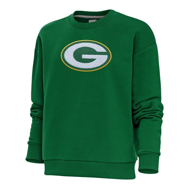 Green Bay Packers Antigua Victory Chenille Pullover Sweatshirt - White