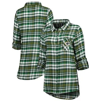 Lids Philadelphia Eagles Concepts Sport Women's Accolade Flannel Long  Sleeve Button-Up Nightshirt - Midnight Green/Black