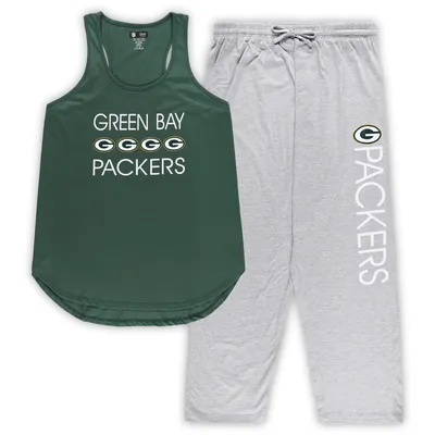 Women's Concepts Sport White/Cream Green Bay Packers Montana Knit T-Shirt & Shorts Sleep Set Size: Small