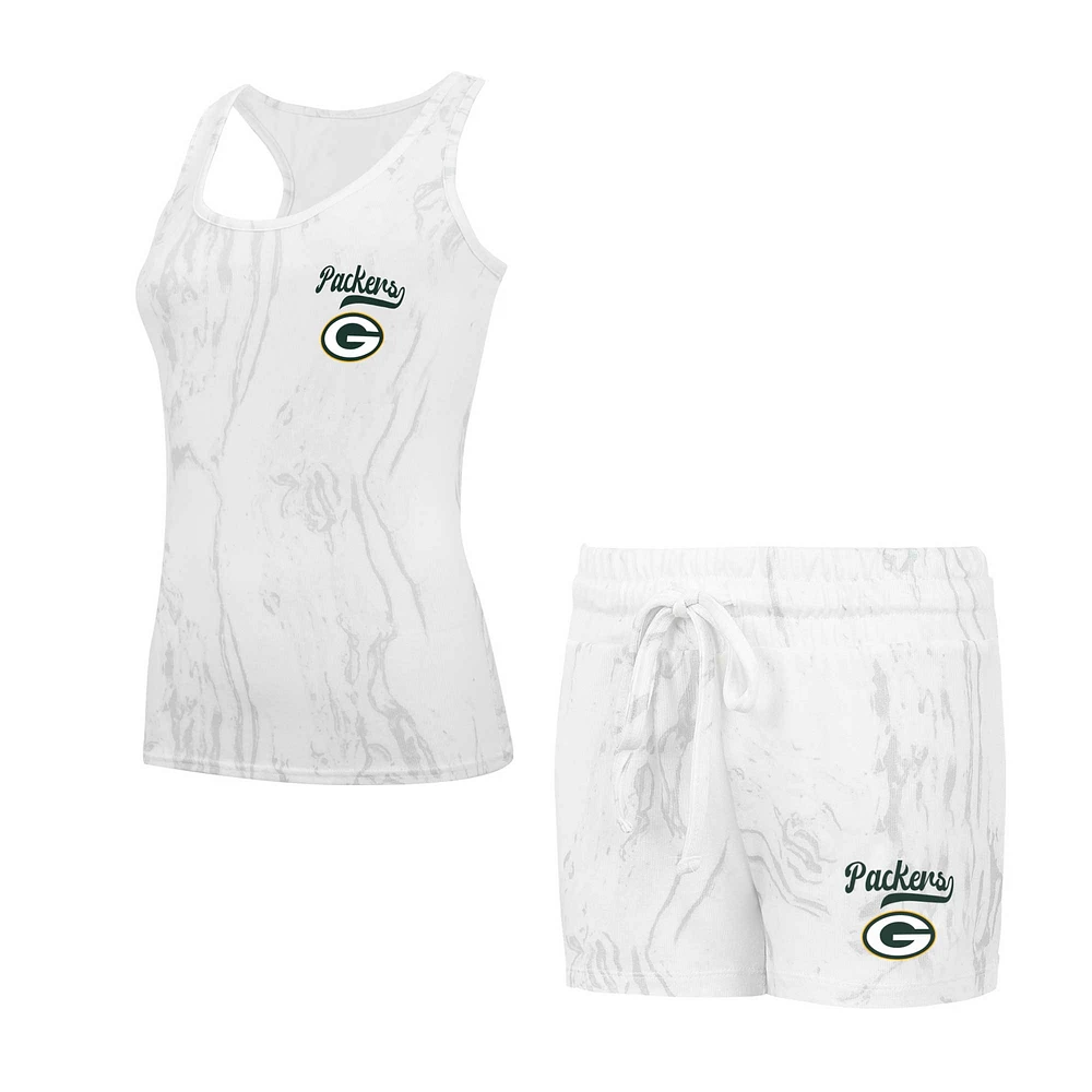 Ensemble de nuit Concepts Sport Green Bay Packers Quartz Hacci Knit Débardeur et short pour femme