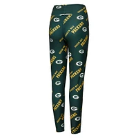 Women's Concepts Sport Green Bay Packers Breakthrough Allover Print Knit Sleep Leggings