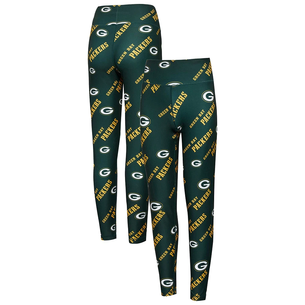 Women's Concepts Sport Green Bay Packers Breakthrough Allover Print Knit Sleep Leggings