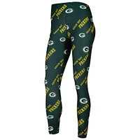 Leggings de détente à imprimé allover Breakthrough des Green Bay Packers Concepts Sport pour femmes