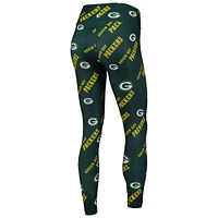 Leggings de détente à imprimé allover Breakthrough des Green Bay Packers Concepts Sport pour femmes