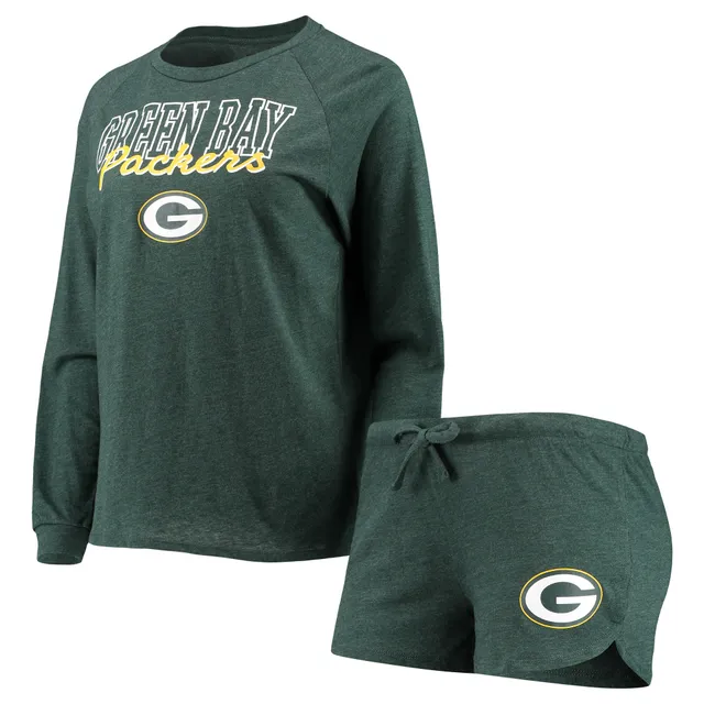 Youth Heathered Gray Green Bay Packers Long Sleeve T-Shirt & Pants Sleep Set