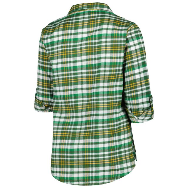 Women's Concepts Sport Mainstay Plaid Full-Button Long Sleeve Nightshirt