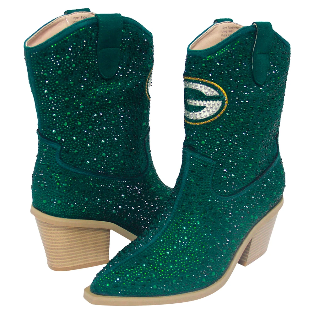 Bottines à cristaux Cuce Green Bay Packers pour femmes