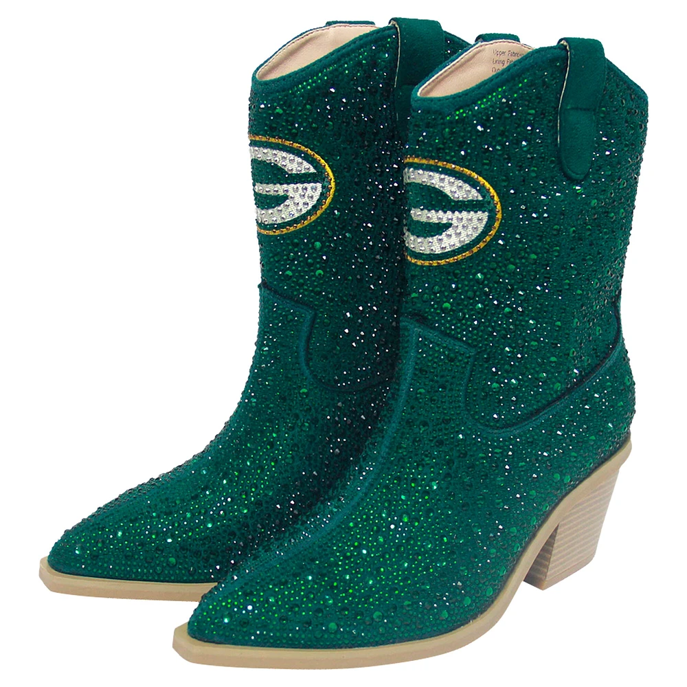 Bottines à cristaux Cuce Green Bay Packers pour femmes