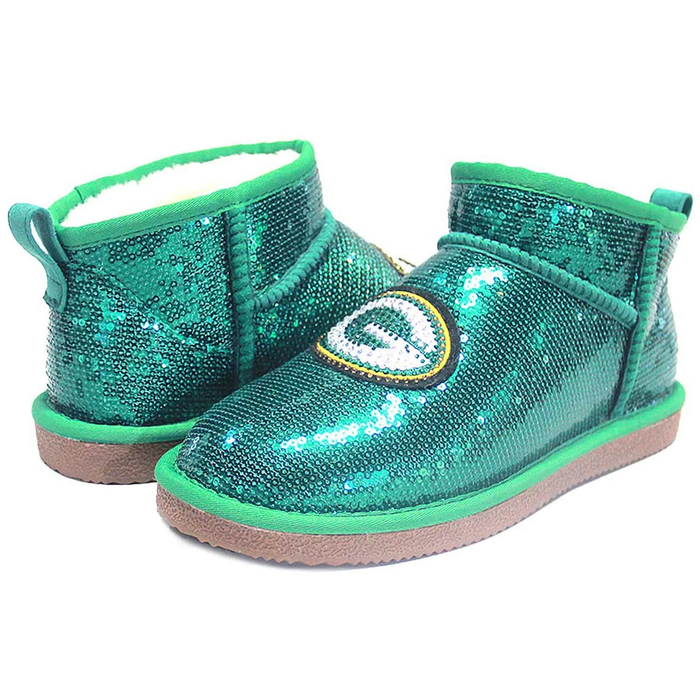 Women's Cuce  Green Bay Packers Sequin Ankle Boots