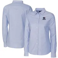 Lids Seattle Seahawks Cutter & Buck Throwback Logo Stretch Oxford Stripe  Long Sleeve Button Down Shirt