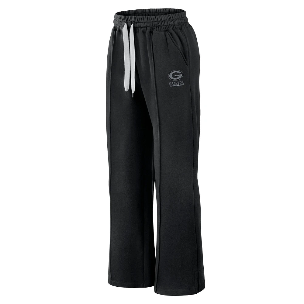 Pantalon de survêtement en polaire noir pour femme Fanatics Green Bay Packers Elements