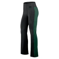 Women's Fanatics Black Green Bay Packers Studio Fitted Flared Leggings