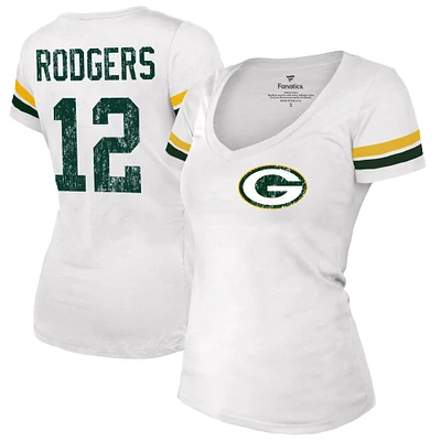 Women's Majestic Threads Aaron Rodgers Green New York Jets Player Name & Number Tri-Blend 3/4-Sleeve Fitted T-Shirt Size: Large