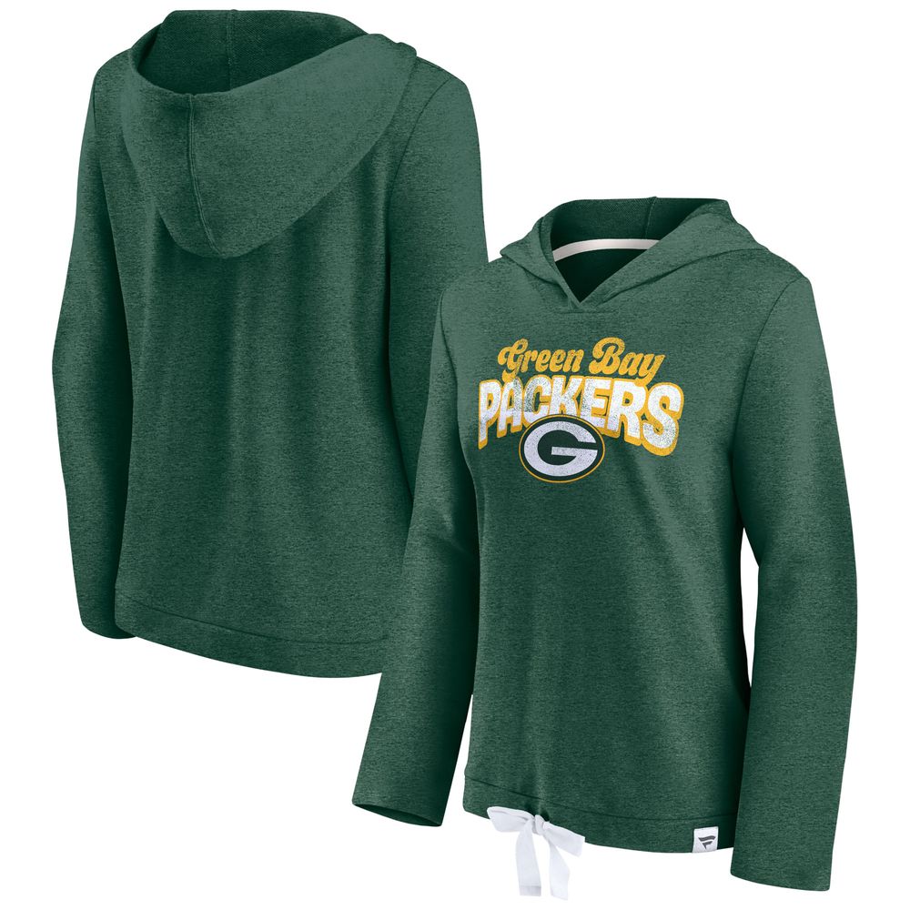 Women's Fanatics Branded Green Green Bay Packers Vintage Arch V-Neck Pullover  Hoodie