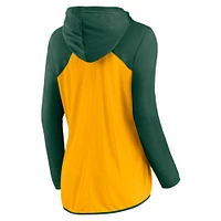 Women's Fanatics Gold/Green Green Bay Packers Script Full-Zip Hoodie