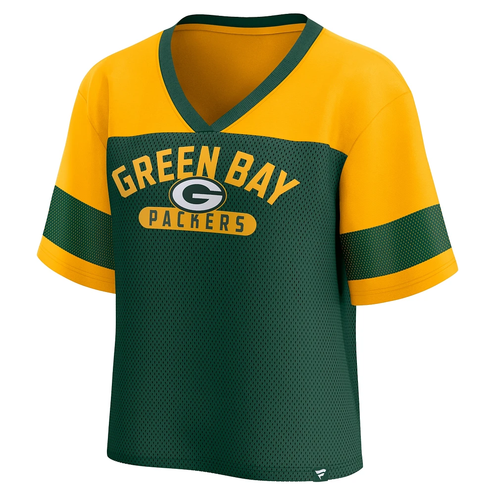 Women's Fanatics  Green/Gold Green Bay Packers Homeschool Jersey Poly V-Neck
Fashion Top