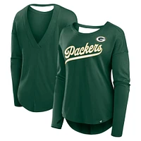 T-shirt à manches longues pour femme Fanatics Green Bay Packers Core