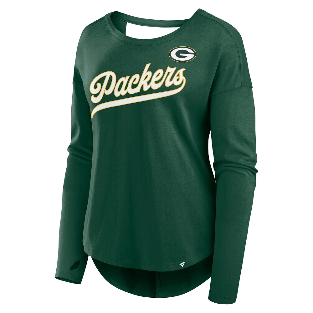 T-shirt à manches longues pour femme Fanatics Green Bay Packers Core