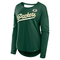 T-shirt à manches longues pour femme Fanatics Green Bay Packers Core