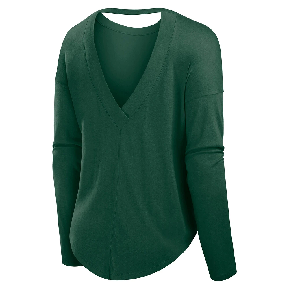 T-shirt à manches longues pour femme Fanatics Green Bay Packers Core
