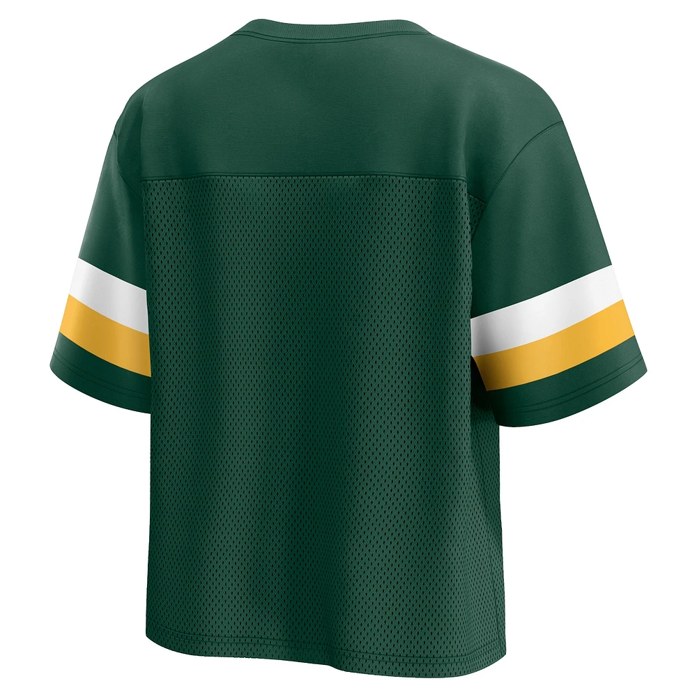 Women's Fanatics  Green Bay Packers Established Jersey Cropped V-Neck T-Shirt