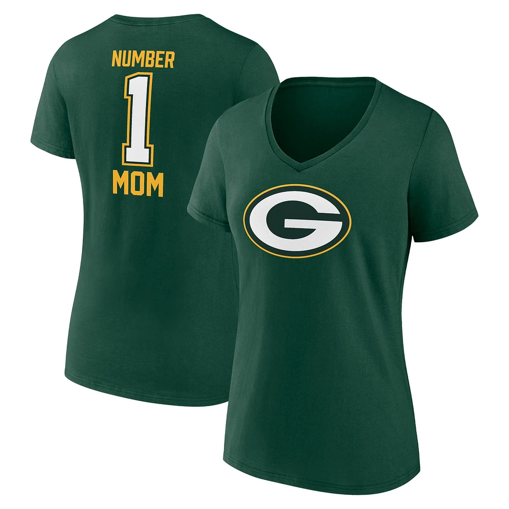 T-shirt à col en V pour la fête des mères Fanatics Green Bay Packers femmes