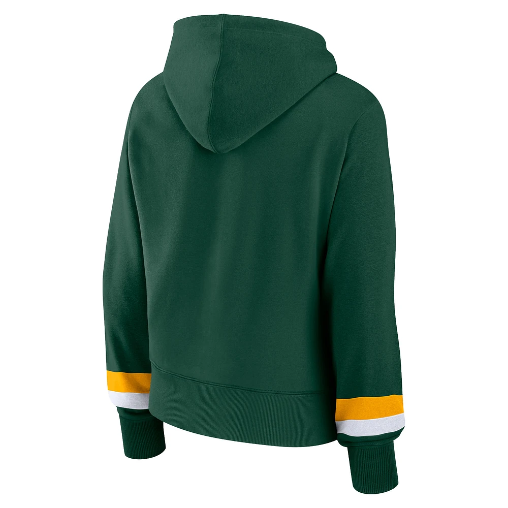 Women's Fanatics  Green Bay Packers Over Under Pullover Hoodie