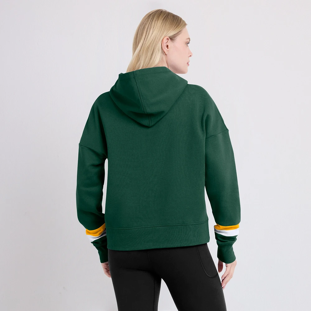 Women's Fanatics  Green Bay Packers Over Under Pullover Hoodie