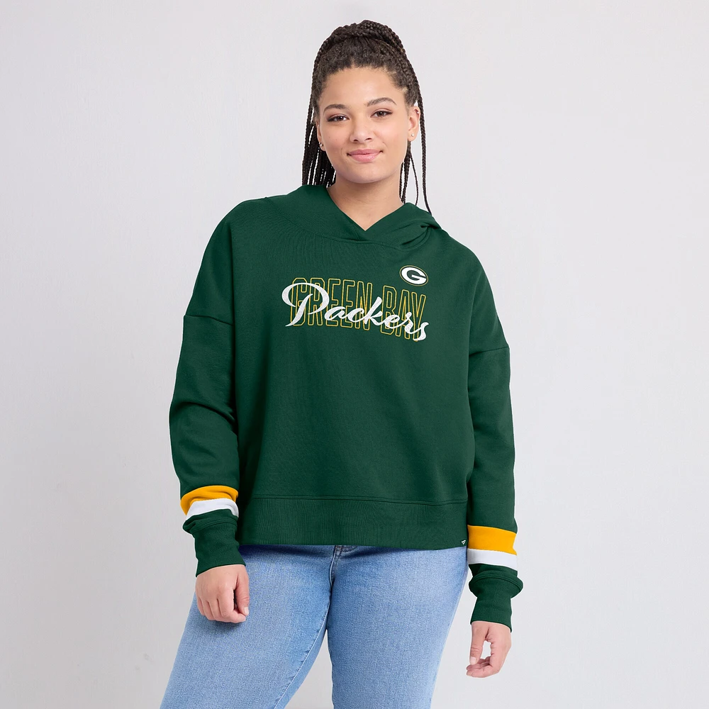 Women's Fanatics  Green Bay Packers Over Under Pullover Hoodie