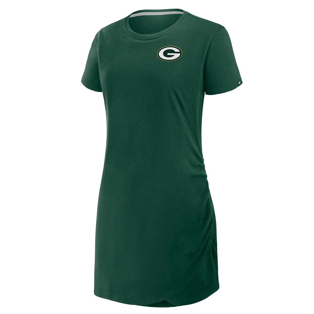 Women's Fanatics Green Bay Packers Ruched Drape T-Shirt Dress
