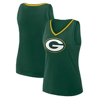 Women's Fanatics Green Bay Packers Stellar Win V-Neck Tank Top