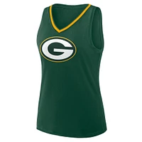 Women's Fanatics Green Bay Packers Stellar Win V-Neck Tank Top