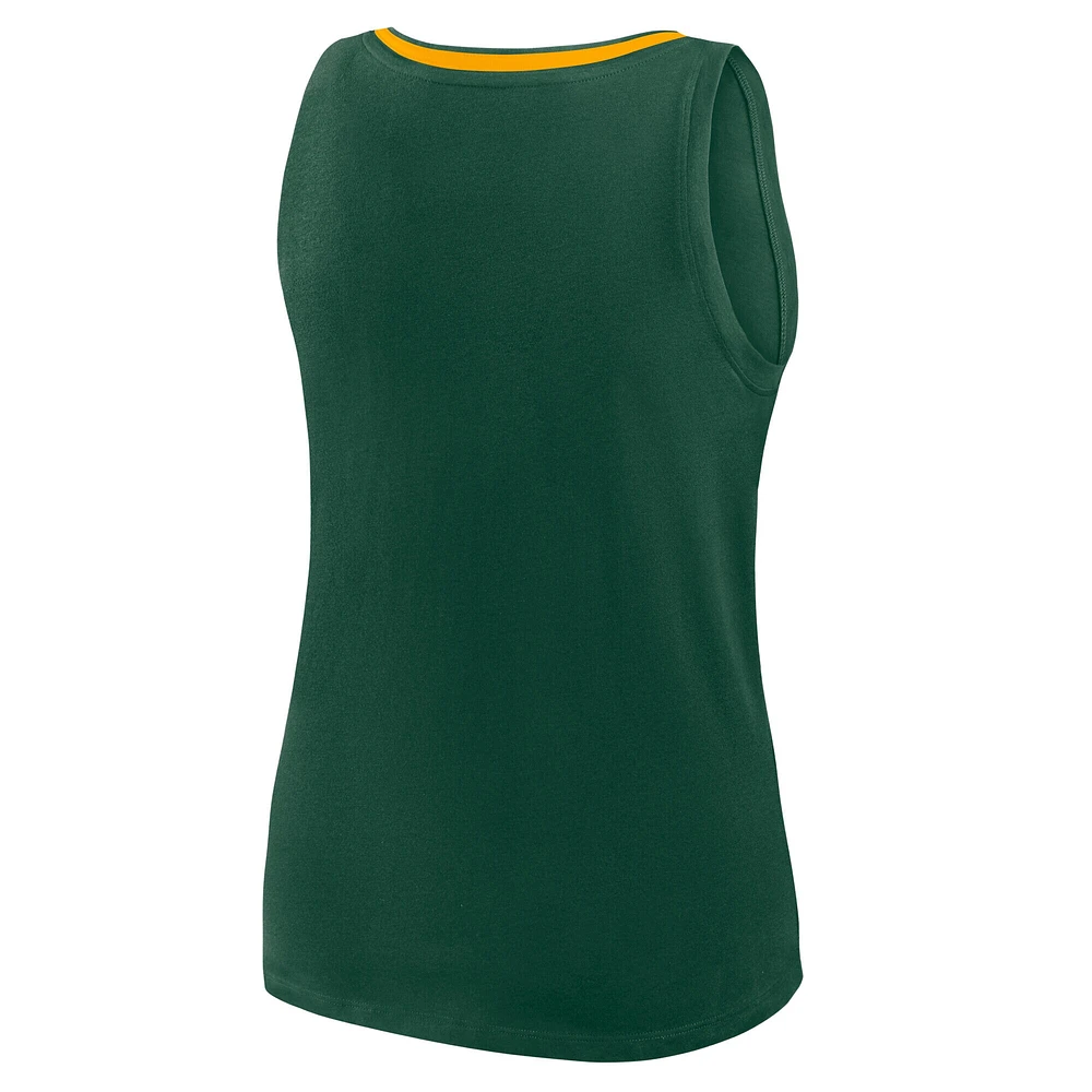 Women's Fanatics Green Bay Packers Stellar Win V-Neck Tank Top