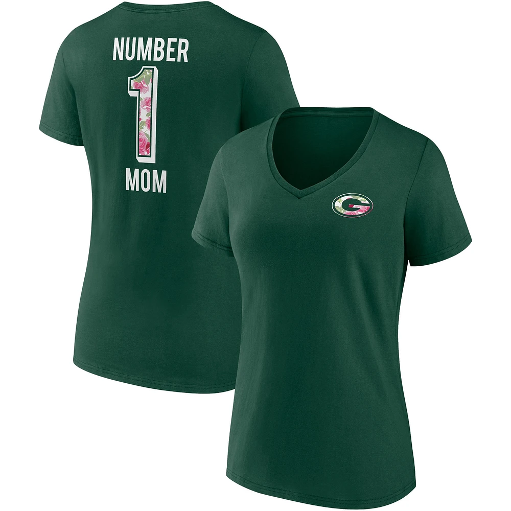 T-shirt à col en V de l'équipe Fanatics Green Bay Packers pour femmes