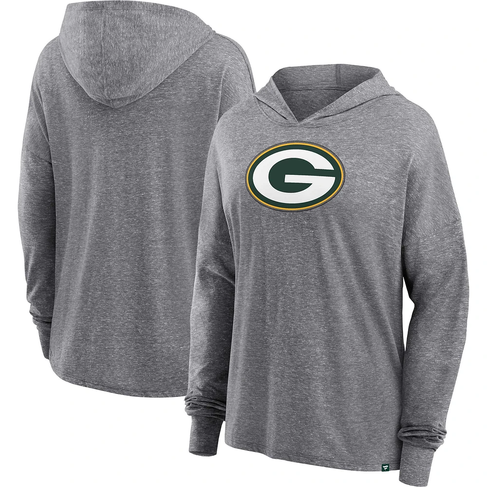 Sweat à capuche confortable pour femmes Fanatics Heather Grey Green Bay Packers