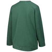 Sweat-shirt raglan délavé à l'acide pour femmes Fanatics Heather Green Bay Packers