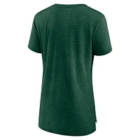 T-shirt à manches longues en mélange de coton pour femme Fanatics Heather Green des Packers Bay
