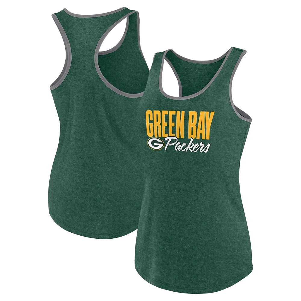 Débardeur de carburant taille plus Fanatics Heather Green Bay Packers pour femmes