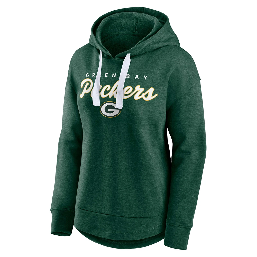 Women's Fanatics Heather Green Bay Packers Set To Fly Pullover Hoodie