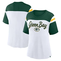 Haut court tendance pour femme Fanatics blanc/vert Green Bay Packers Cheer Chant