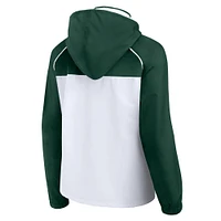 Women's Fanatics White Green Bay Packers Full-Zip Anorak Hoodie Jacket