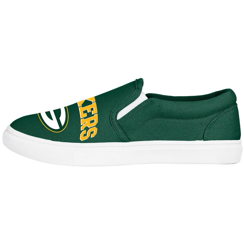 Women's FOCO Green Bay Packers Big Logo Slip-On Sneakers