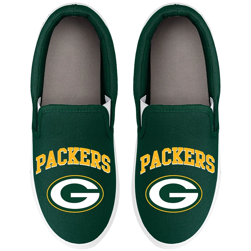 Women's FOCO Green Bay Packers Big Logo Slip-On Sneakers