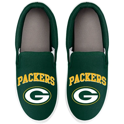 Women's FOCO Green Bay Packers Big Logo Slip-On Sneakers